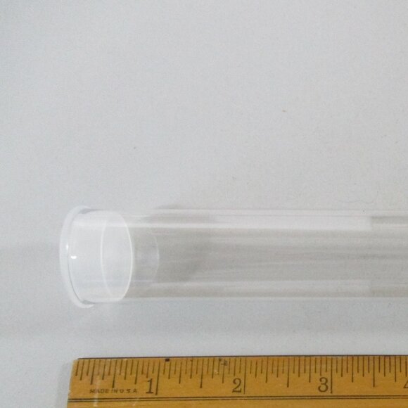 Lot of 25 NEW  Clear Plastic 8" Tubes with Caps - Picture 3 of 3